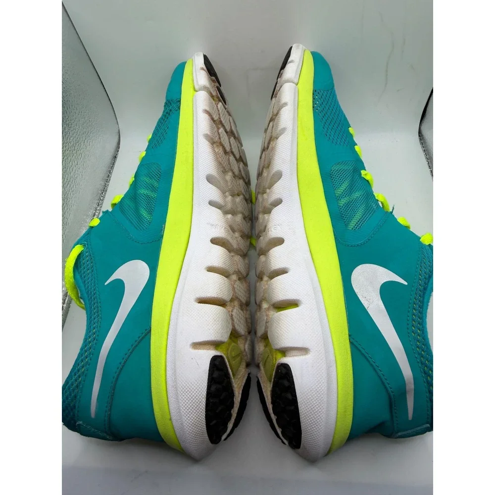 Nike Flex 2014 Run Teal Neon Yellow Running Shoes 642767-300 Womens 9.5